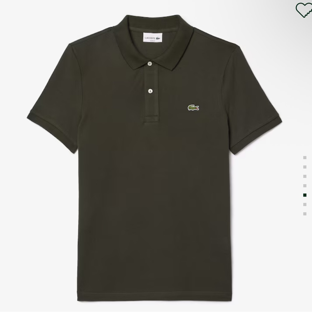 Lacoste Classic Pique Polo Shirt Khaki Green Short Sleeve